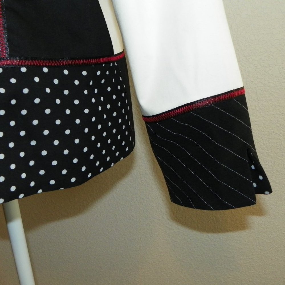 Light Lined Jacket Black White Women Lg - Picture 9 of 16